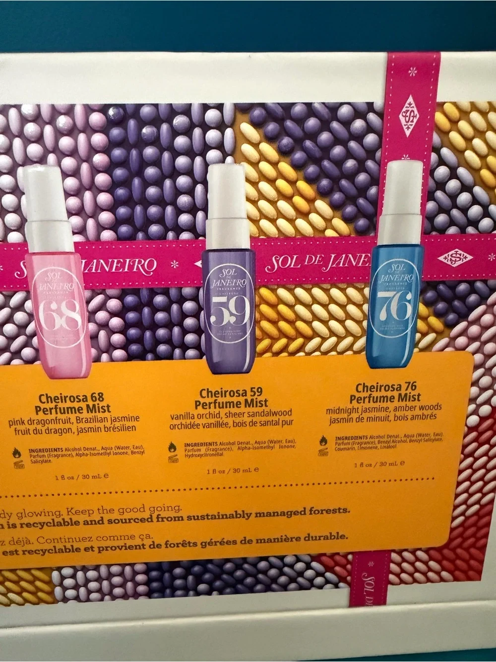 Sol de Janeiro Mini Body Mist Set - Yellow, Red, Pink, Purple, Blue